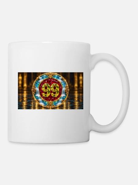 99 in Kristallrahmen - Tasse - Weiß