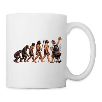 Evolution zum Grill - Tasse - Weiß - Rechts