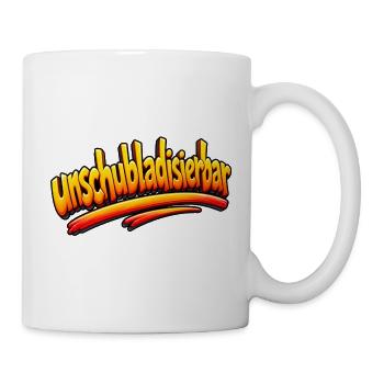 Unschubladisierbar Retro Flammen-Text - Tasse - Weiß - Rechts