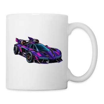 Lila Neon-Supersportwagen - Tasse - Weiß - Rechts
