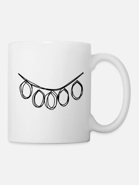 Lichtergirlande handgezeichnet - Tasse - Weiß