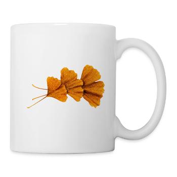 Herbstginkgo Blätter Muster - Tasse - Weiß - Rechts