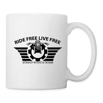RIDE FREE LIVE FREE - Vintage Motorrad 1969 Biker  - Tasse - Weiß - Rechts