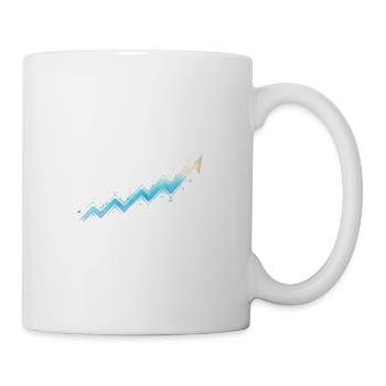 To The Moon: Bullenmarkt-Wachstumsdiagramm mit Golden - Tasse - Weiß - Rechts