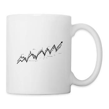 Bullish-Aktienmarkt-Trenddiagramm - Tasse - Weiß - Rechts