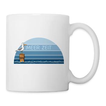 Meer Zeit Möwe Küste Nordsee Ostsee Maritim - Tasse - Weiß - Rechts