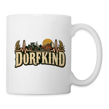 Dorfkind Herzschlag – Traktor & Landleben - Tasse - Weiß - Rechts
