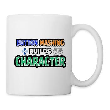 Button-Mashing baut einen Charakter auf - Tasse - Weiß - Rechts