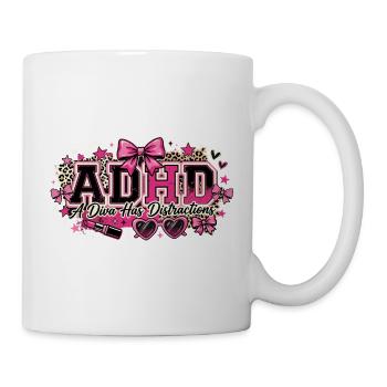 ADHD Diva Distractions in Pink Leopard - Tasse - Weiß - Rechts