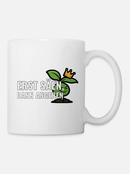 Erste Aussaat Geschenk für Kleingarten-Neulinge - Tasse - Weiß