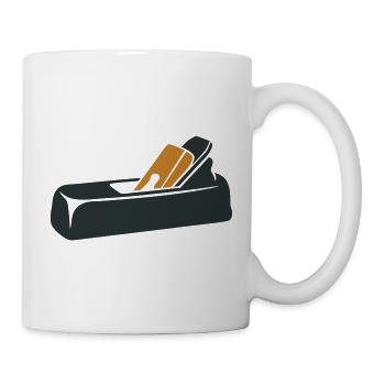 Handhobel Werkzeug Grafik - Tasse - Weiß - Rechts