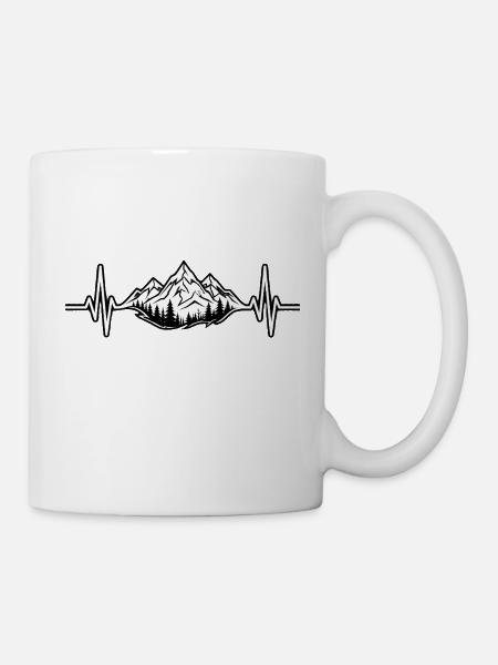 Berg-Heartbeat-Berge - Tasse - Weiß
