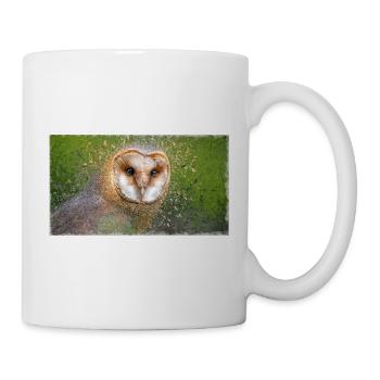 Schleiereule – Vogelillustration - Tasse - Weiß - Rechts