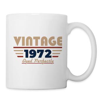 74. Geburtstag Geschenk Mann Vintage Oktober 1972 - Tasse - Weiß - Rechts