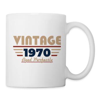 56. Geburtstag Geschenk Mann Vintage Jahrgang1970 - Tasse - Weiß - Rechts