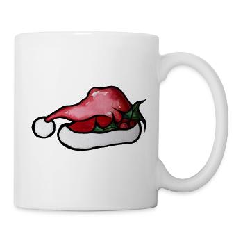 Crimson Lip Weihnachtsmannhut-Kunstwerk - Tasse - Weiß - Rechts