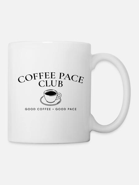 Coffee Pace Club – Lauf- und Kaffee-Lebensstil - Tasse - Weiß