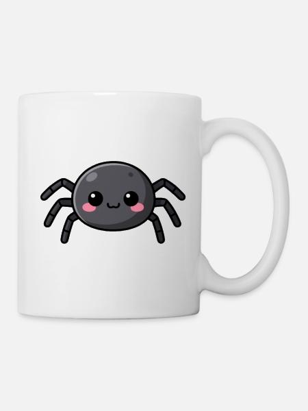 Niedliche Kawaii Halloween Spinne Geschenk Kinder - Tasse - Weiß