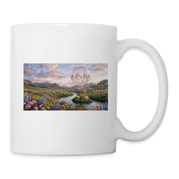 Floral Sky Balloon Traumlandschaft - Tasse - Weiß - Rechts