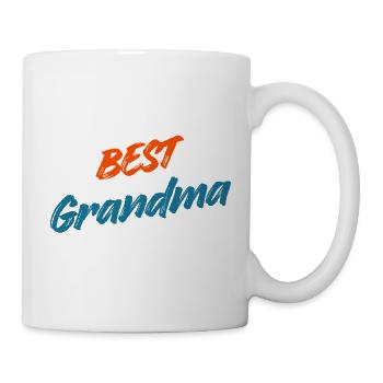 Beste Oma aller Zeiten – Retro Orange & Blue Typografie - Tasse - Weiß - Rechts