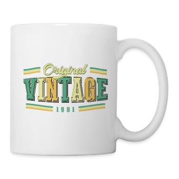 45. Geburtstag Original Vintage 1981 Retro - Tasse - Weiß - Rechts