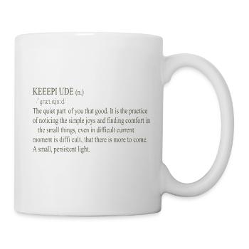 Stille Freude Typo-Definition - Tasse - Weiß - Rechts