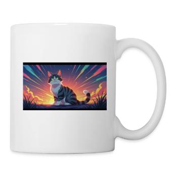 Katze im Abendlicht - Tasse - Weiß - Rechts