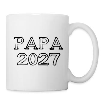 Papa 2027 Schriftzug handgezeichnet - Tasse - Weiß - Rechts