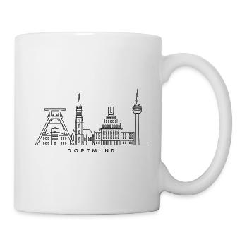 Dortmund Skyline – Line Art - Tasse - Weiß - Rechts