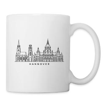 Hannover Skyline – Line Art - Tasse - Weiß - Rechts