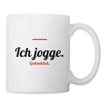 Ich jogge – gedanklich - Tasse - Weiß - Rechts
