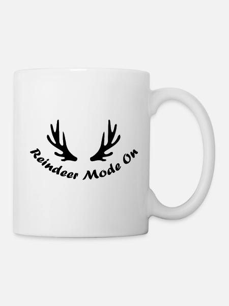 Reindeer Mode on - Rentiergeweih Weihnachtsmotiv - Tasse - Weiß