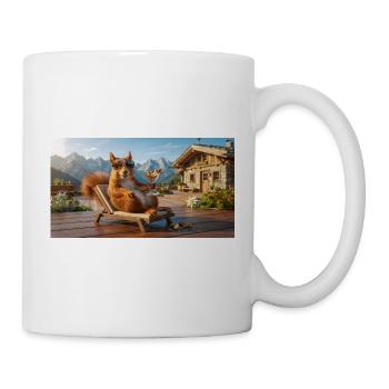 Squirrel bringt den Herbst in sein Cocktailglas - Tasse - Weiß - Rechts