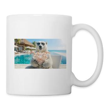 Eisbär beginnt das neue Jahr frostig - Tasse - Weiß - Rechts