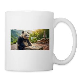 Panda findet sein perfektes Weihnachtsgetränk - Tasse - Weiß - Rechts