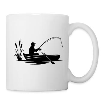 Angler Boot Natur Silhouette - Tasse - Weiß - Rechts
