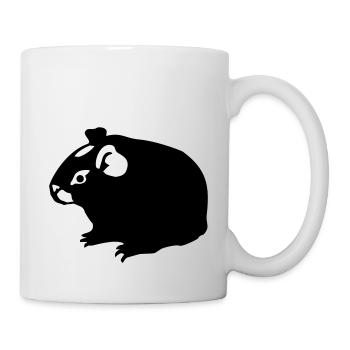 Meerschweinchen (2) einfarbig - Tasse - Weiß - Rechts