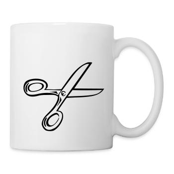Schere - Tasse - Weiß - Rechts