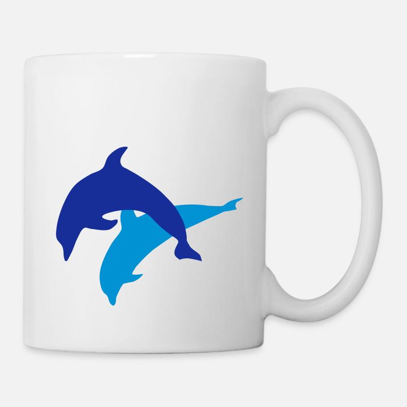 Delfine, Delfin - Tasse - Weiß