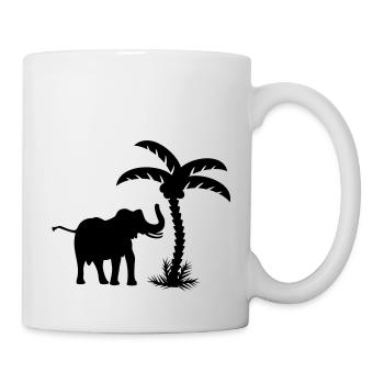 l'éléphant et le palmier / elephant 'n palmtree ( - Mug blanc - blanc - Droite