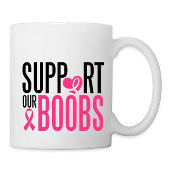 Support our boobs - Tasse - Weiß - Rechts