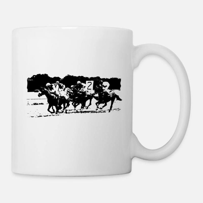 Course de chevaux - Mug blanc - blanc