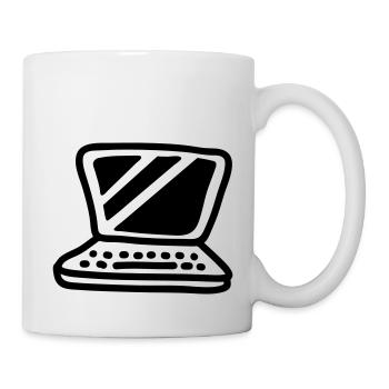Laptop - Line - Tasse - Weiß - Rechts