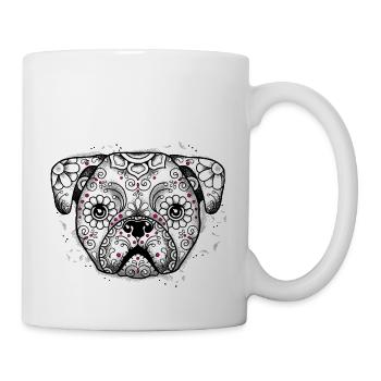 Welpe Sugar Skull - Tasse - Weiß - Rechts