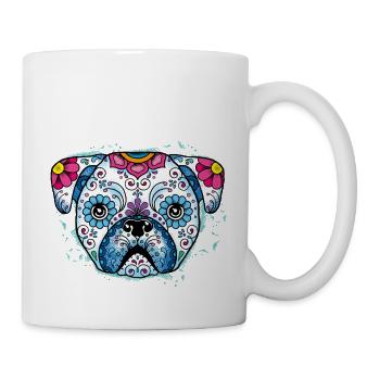 Puppy Sugar Skull - Tasse - Weiß - Rechts