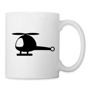 Helicopter cartoon - Tasse - Weiß - Rechts