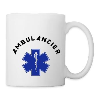 ambulancier logo - Mug blanc - blanc - Droite