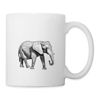 Elefant - Tasse - Weiß - Rechts