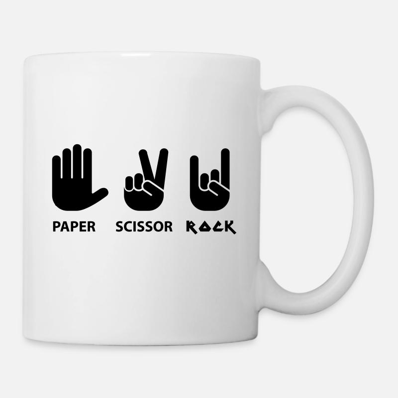 Papierschere Rock c - Tasse - Weiß