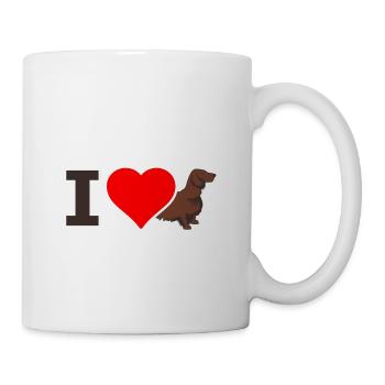 I LOVE dackel LANGHAARDACKEL iloveteckel - Tasse - Weiß - Rechts